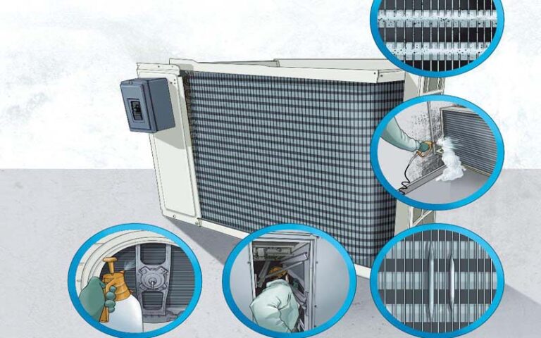 Reparación y limpieza del serpentín de evaporación del aire acondicionado